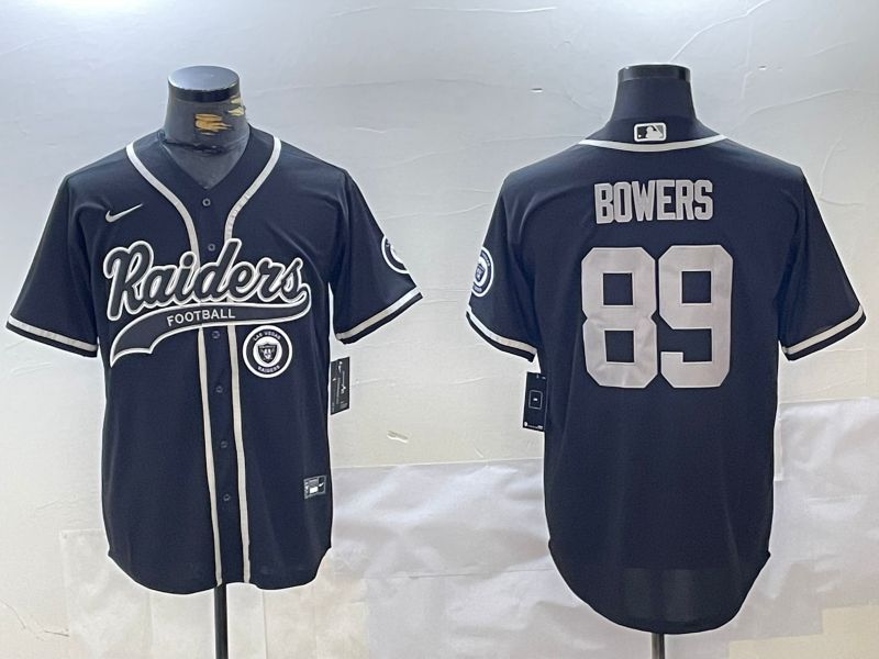 Men Oakland Raiders 89 Bowers Blue Joint Name 2024 Nike Limited NFL Jersey style 3